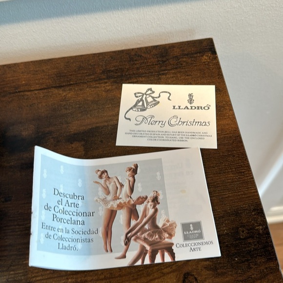 Lladro Bola Navidad Christmas Ornament in Box #5656 Dated 1989 Pink/White Ball - Picture 7 of 8